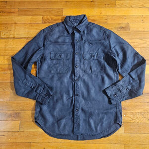 J Crew Baird McNutt Irish Linen Charcoal Button Down Shirt Small